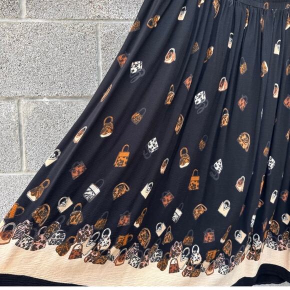 Vintage Stonebridge Plus Size 2X Midi Boho Skirt Elastic Waist Art To Wear Rayon - Picture 3 of 8